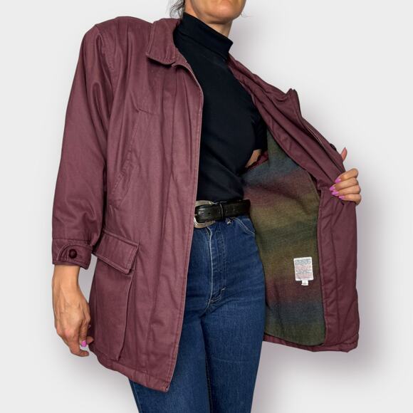90s Towne London Fog Mauve Chore‎ Coat - Picture 4 of 8